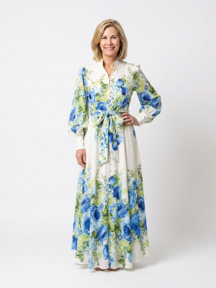 Adèle | Robe Maxi Fleurie Élégance Classique
