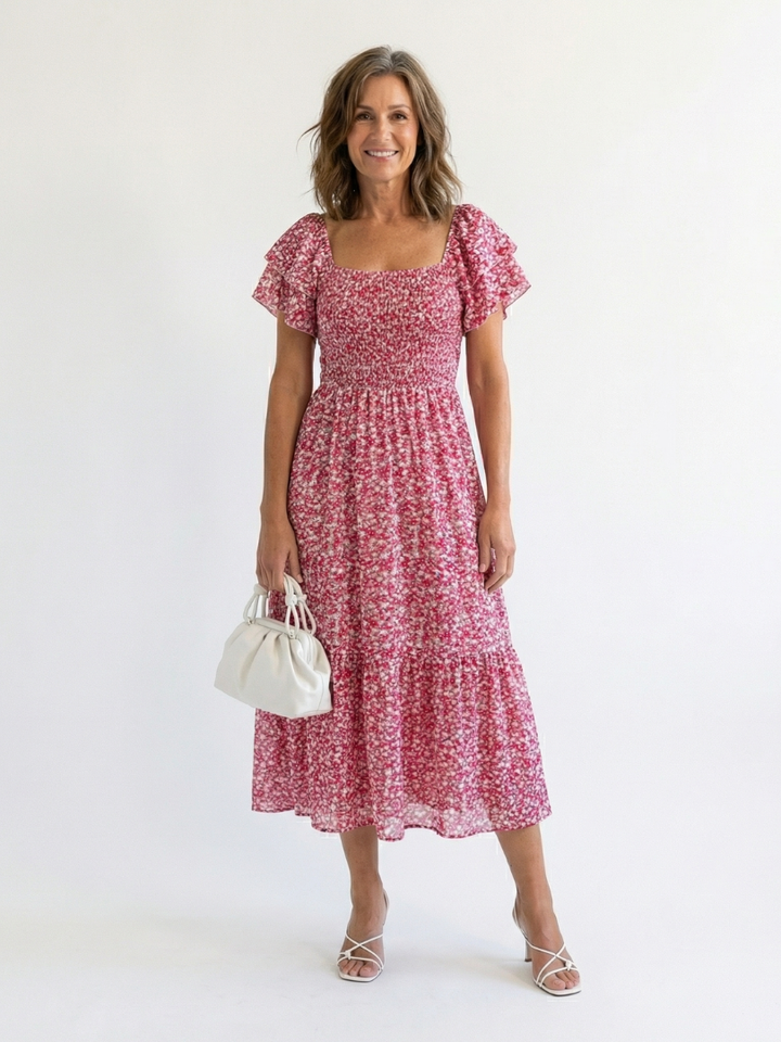 Juliette | Robe Maxi Fleurie Smockée Romantique