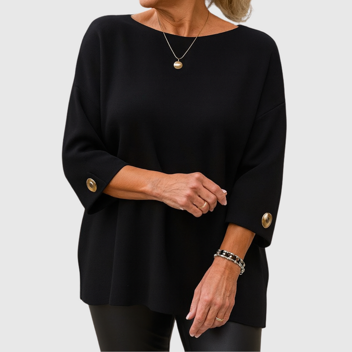 Geneviève | Pull Élégant Détail Bouton