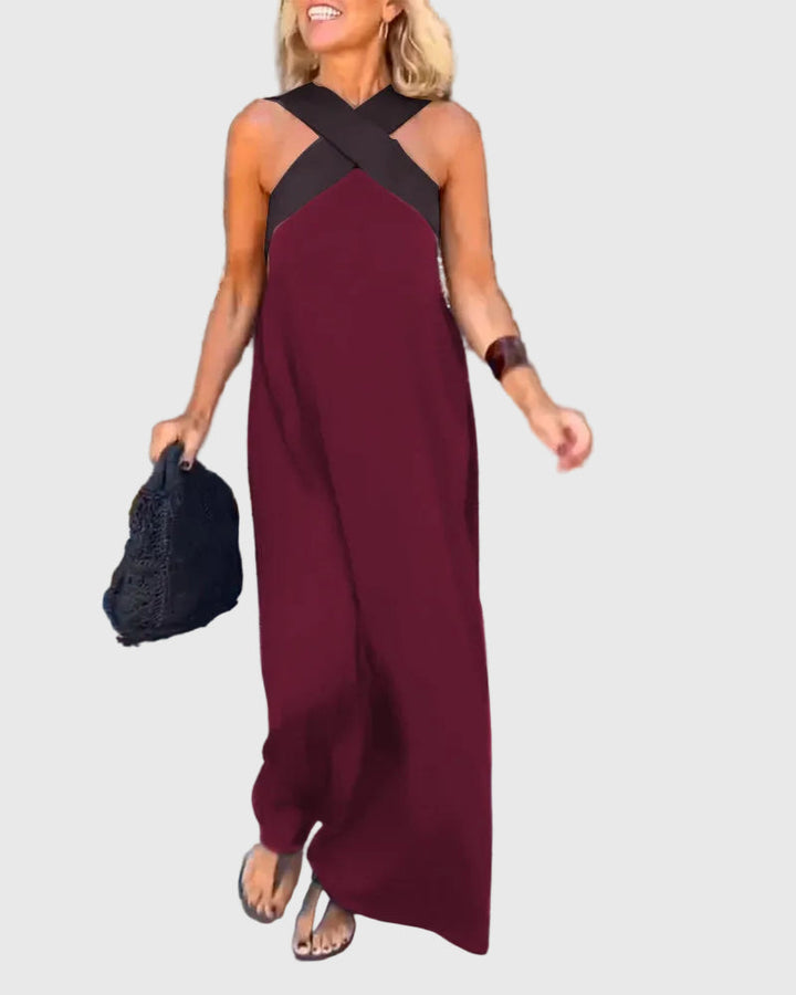 Léna | Robe Maxi Croisée Élégante