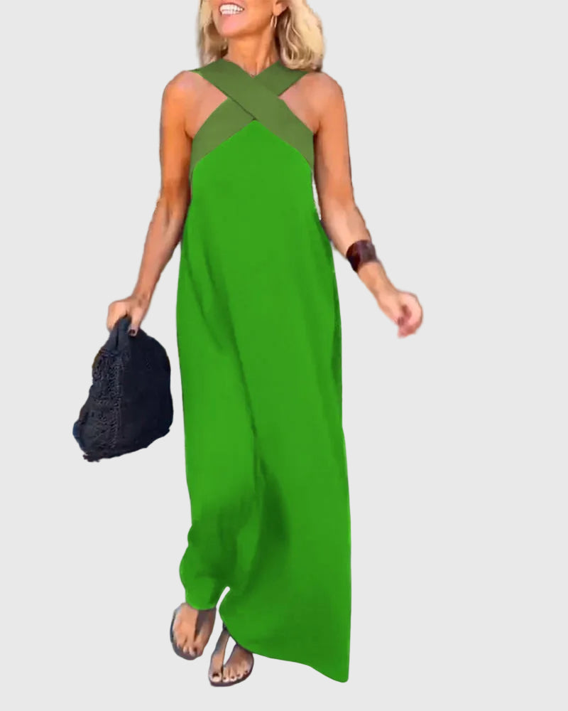 Léna | Robe Maxi Croisée Élégante