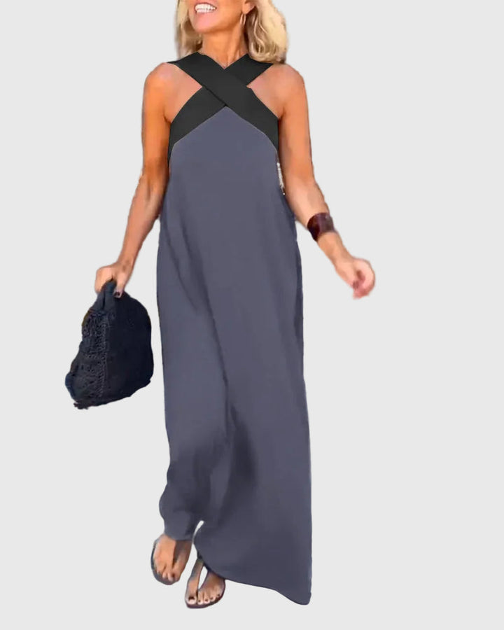 Léna | Robe Maxi Croisée Élégante