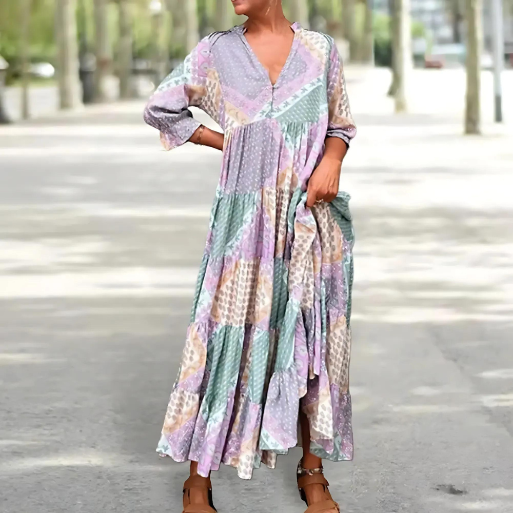 Aurianne | Robe Maxi Patchwork