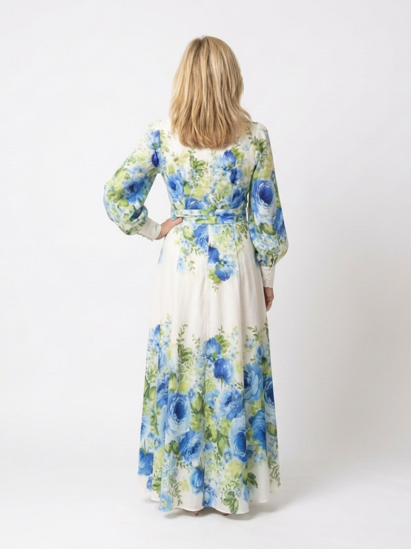 Adèle | Robe Maxi Fleurie Élégance Classique