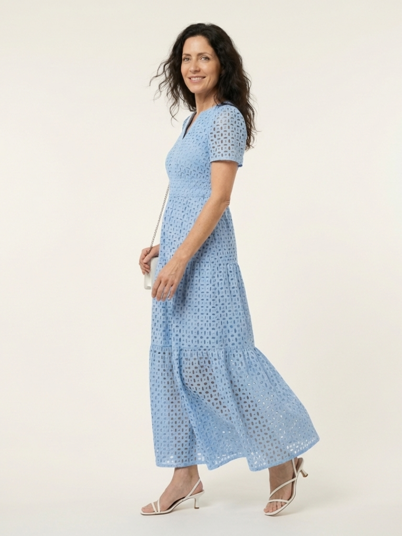 Célestine | Robe Maxi Broderie Anglaise Élégance Pure