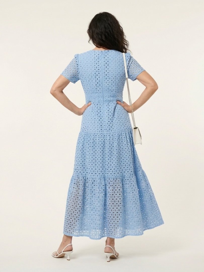 Célestine | Robe Maxi Broderie Anglaise Élégance Pure