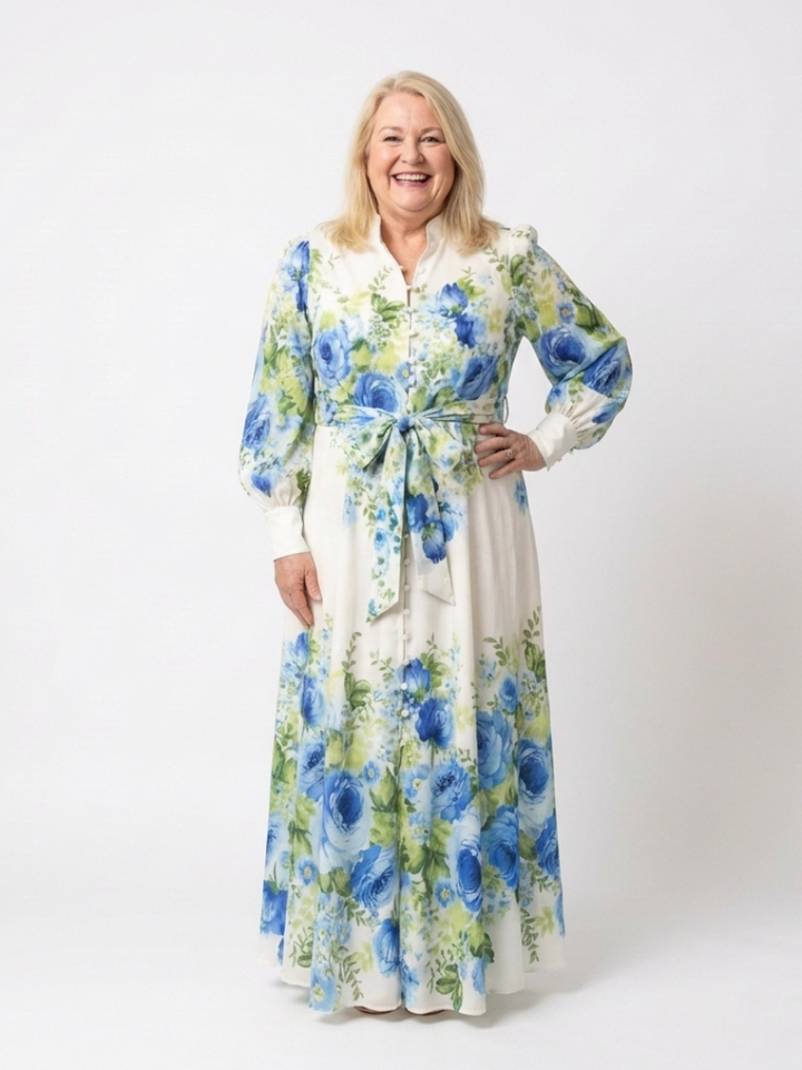 Adèle | Robe Maxi Fleurie Élégance Classique