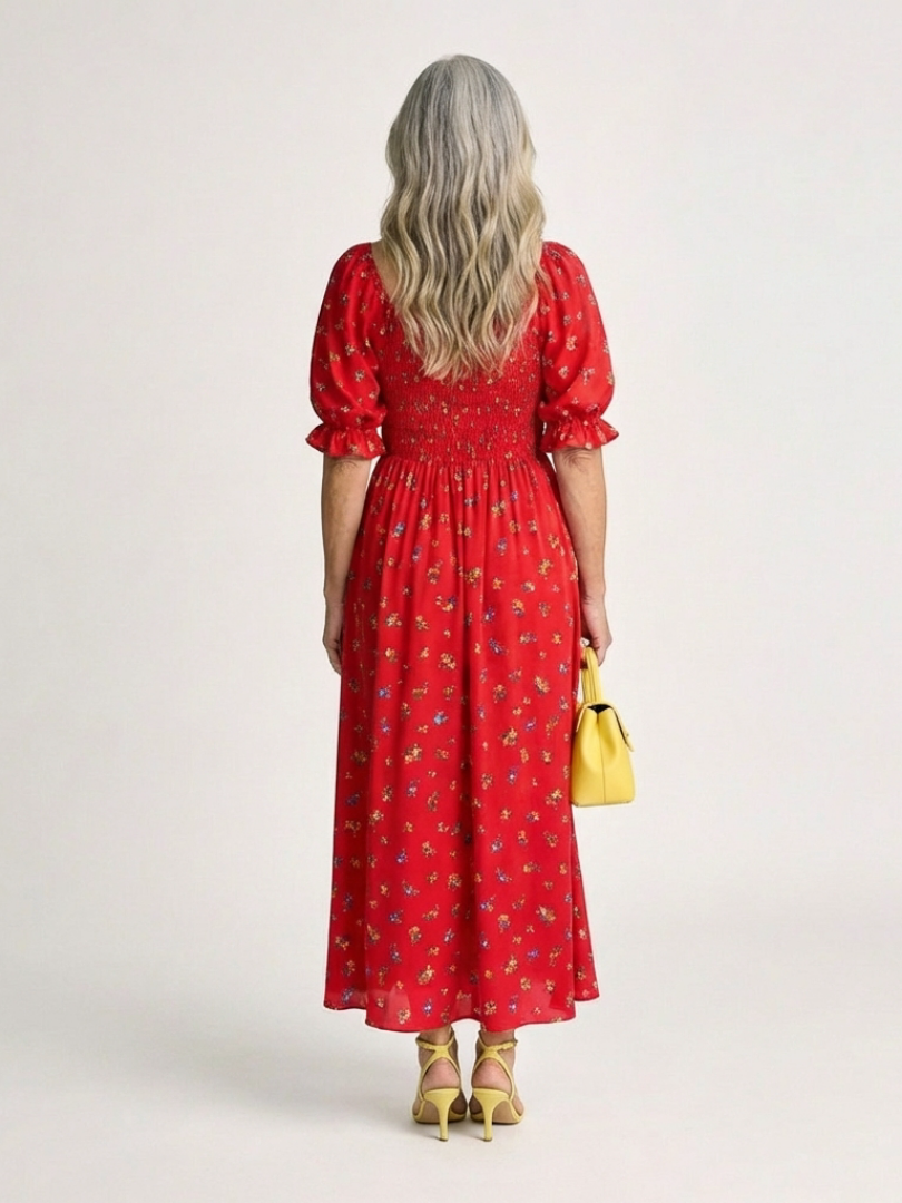 Camille | Robe Maxi Fleurie Smockée Élégance