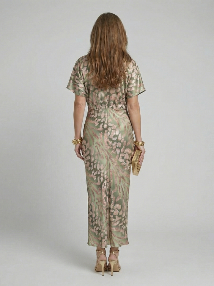 Ariane | Robe Maxi Drapée Élégance Satinée