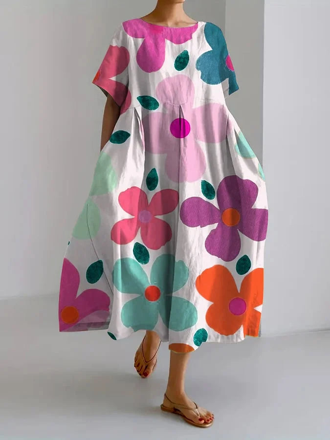Liora | Robe Longue Fleurie Color Pop