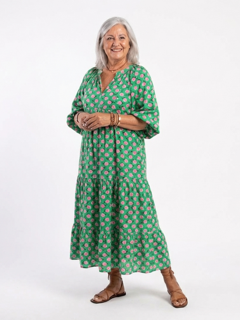 Léonie | Robe Maxi Fleurie Bohème Décontractée