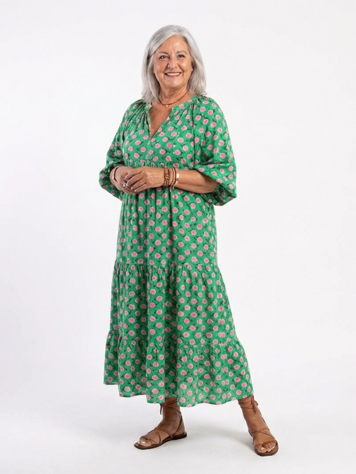Léonie | Robe Maxi Fleurie Bohème Décontractée