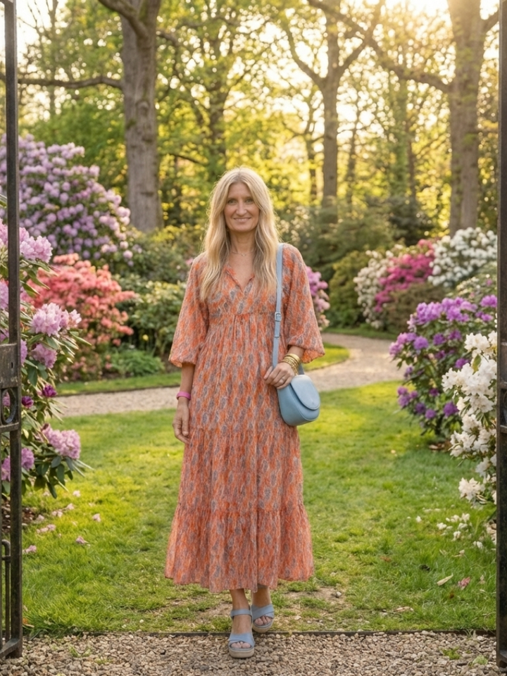 Océane | Robe Maxi Bohème Imprimé Chaleureux