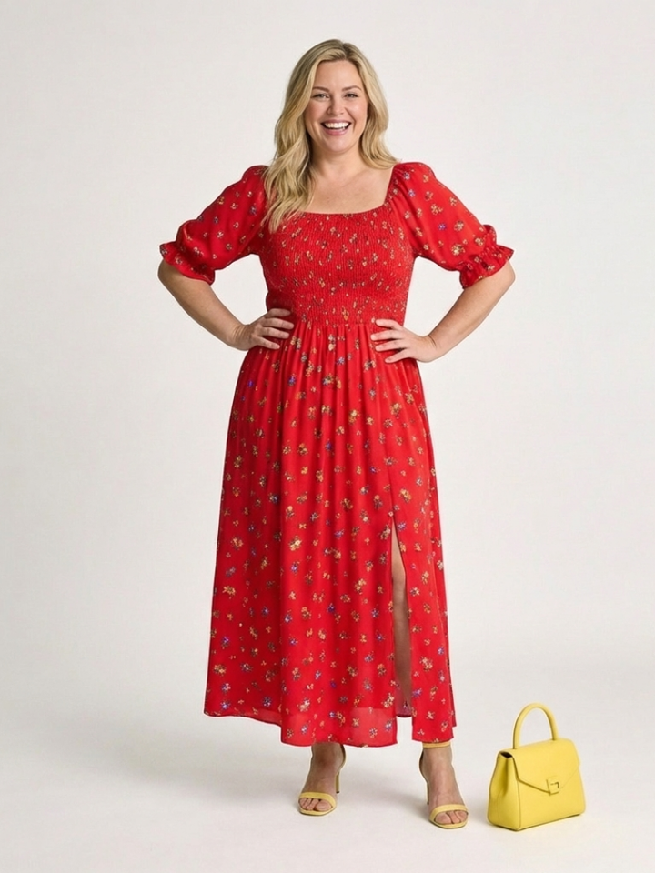 Camille | Robe Maxi Fleurie Smockée Élégance