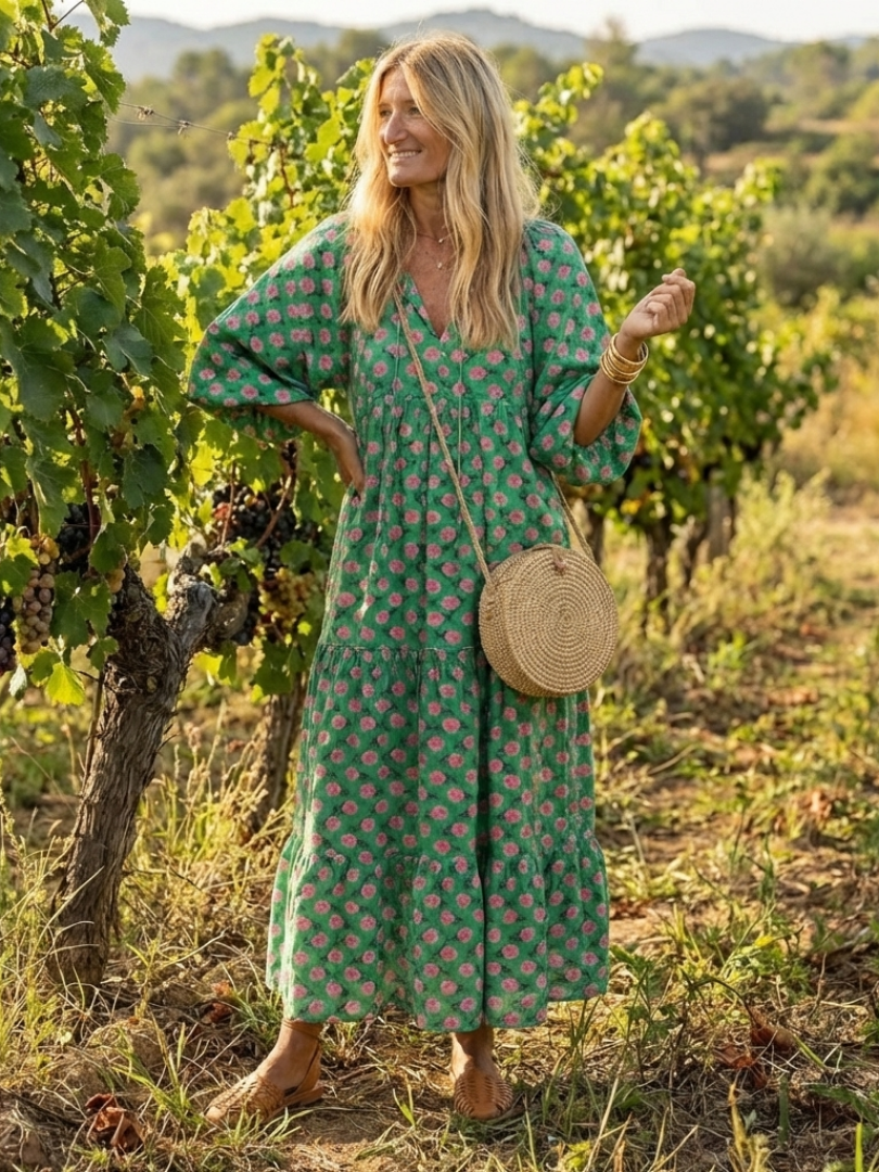 Léonie | Robe Maxi Fleurie Bohème Décontractée