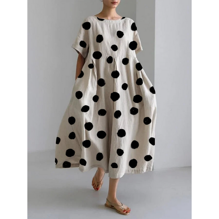 Alba | Robe Longue Pois Élégance