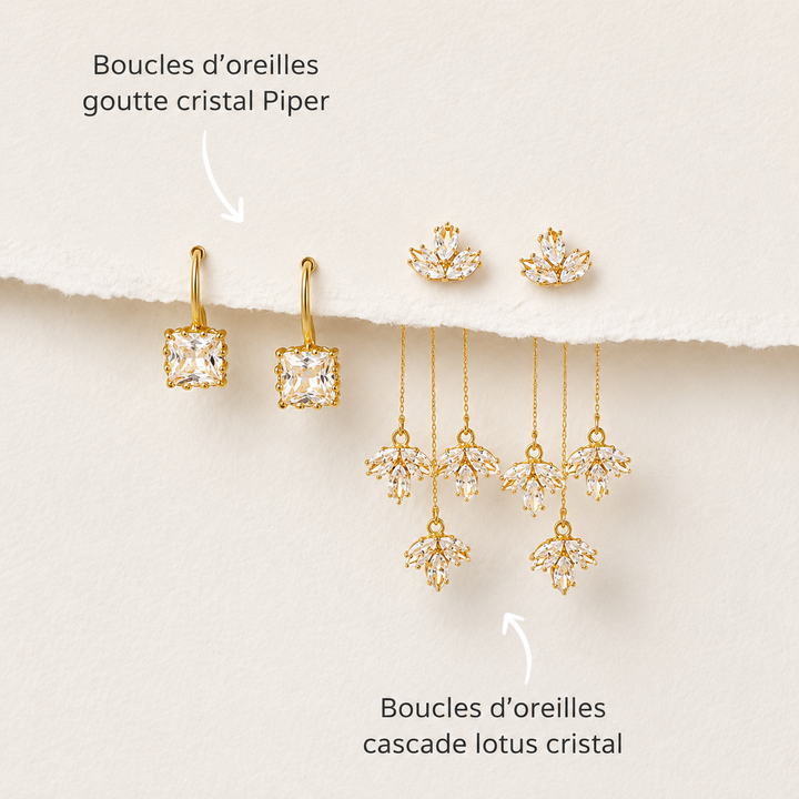 Philomène | Boucles d'Oreilles Feuilles Scintillantes
