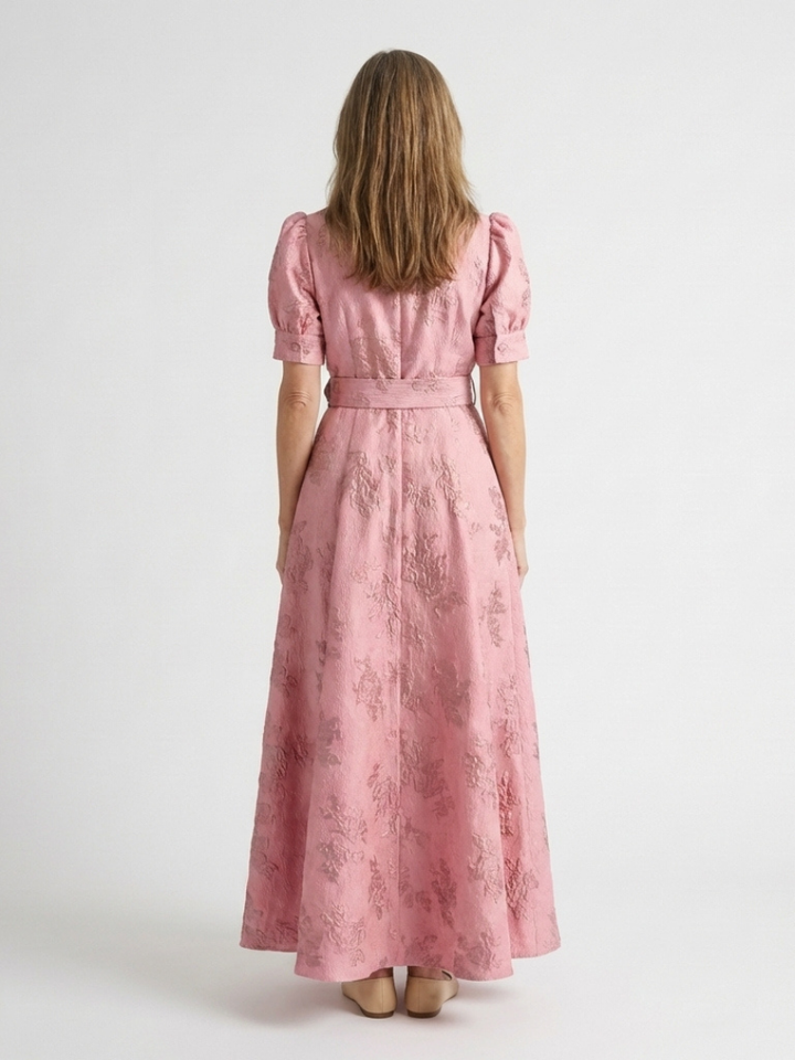 Rosalie | Robe Maxi Jacquard Élégance Classique