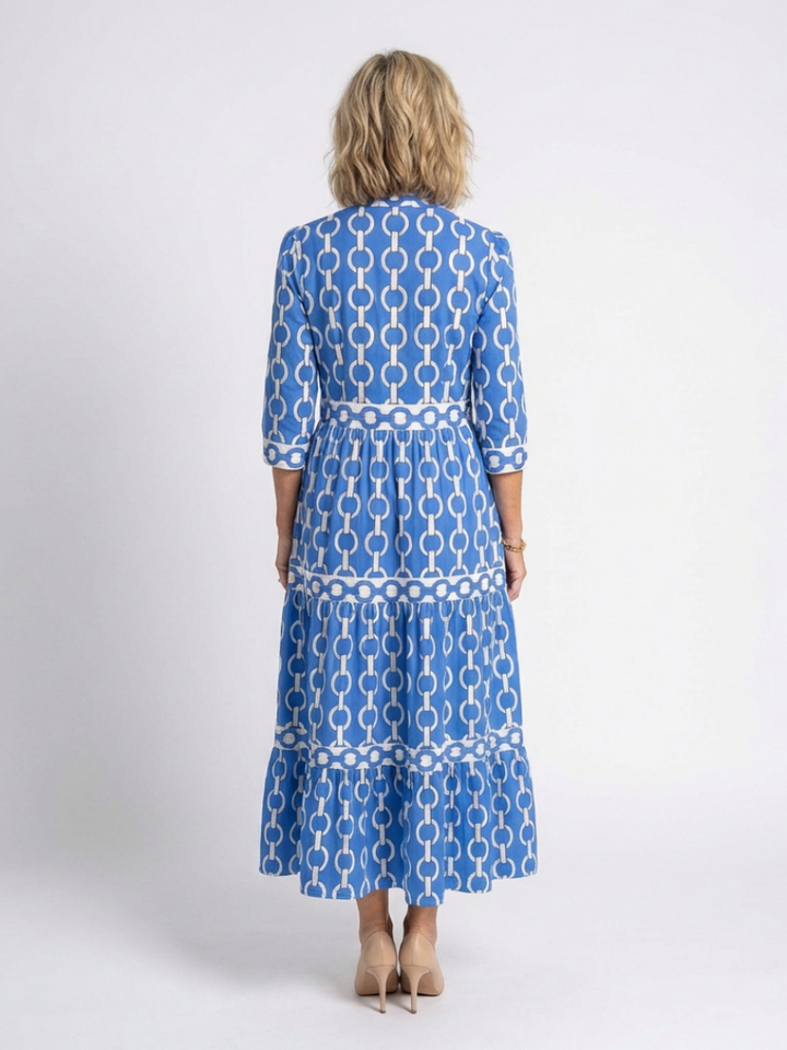 Capucine | Robe Maxi Graphique Élégance Chic