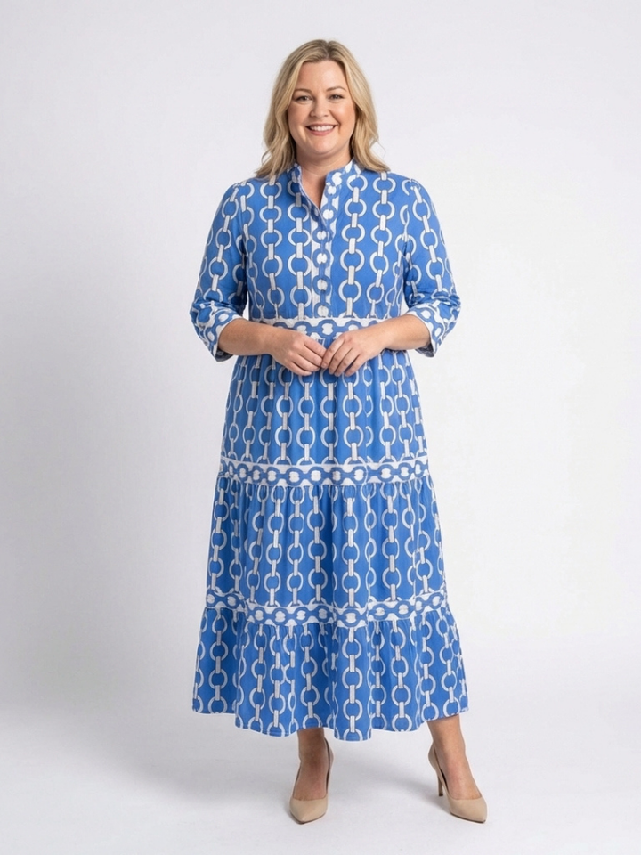 Capucine | Robe Maxi Graphique Élégance Chic