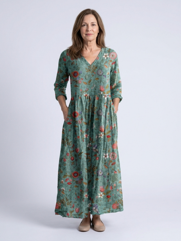 Armelle | Robe Maxi Fleurie Confort Naturel