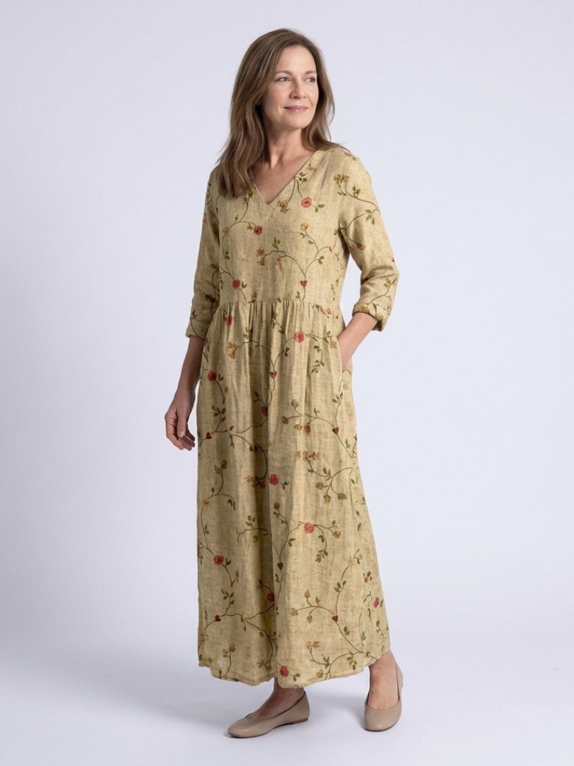 Armelle | Robe Maxi Fleurie Confort Naturel
