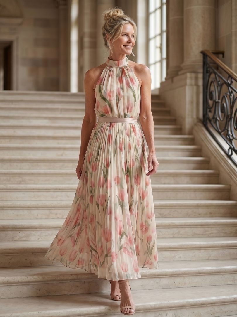 Élina | Robe Maxi Fleurie Élégance Fluide