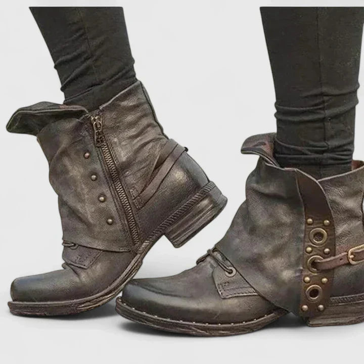 Éléna | Bottines Vintage Rivetées