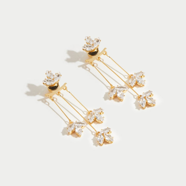 Philomène | Boucles d'Oreilles Feuilles Scintillantes