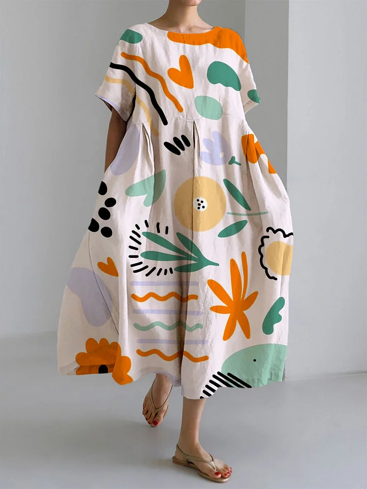 Soléna | Robe Longue Artistique Moderne