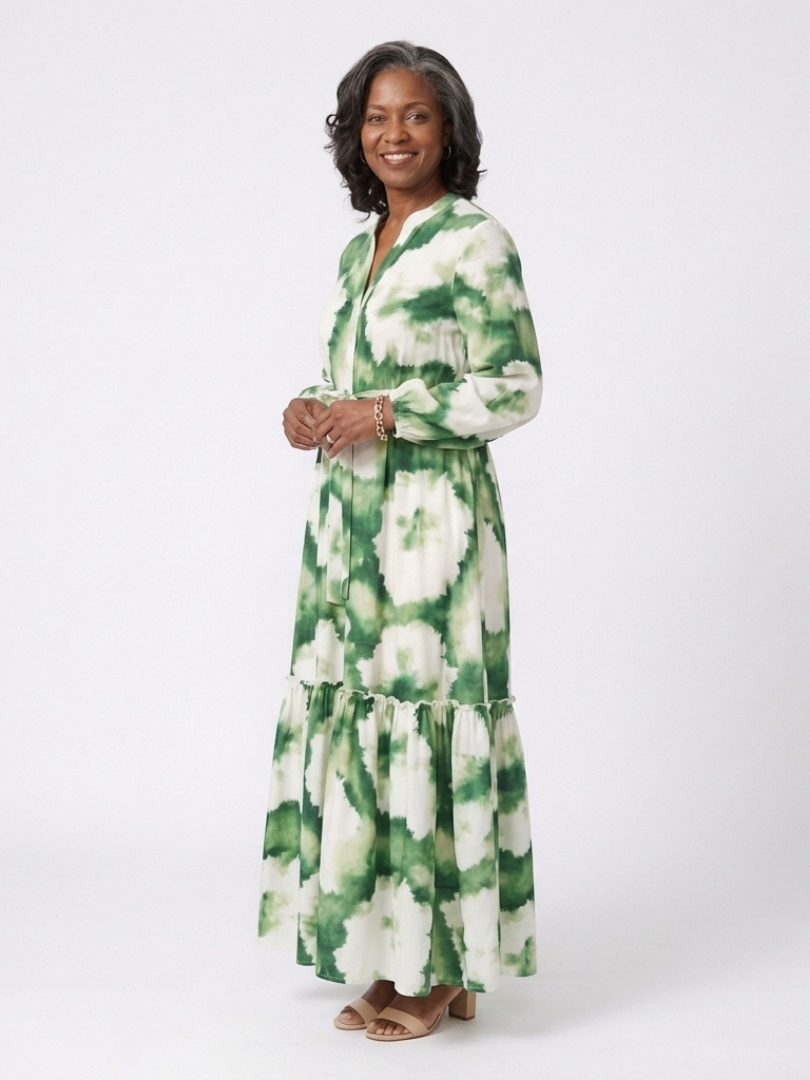Garance | Robe Maxi Imprimé Nature Élégance Fluide