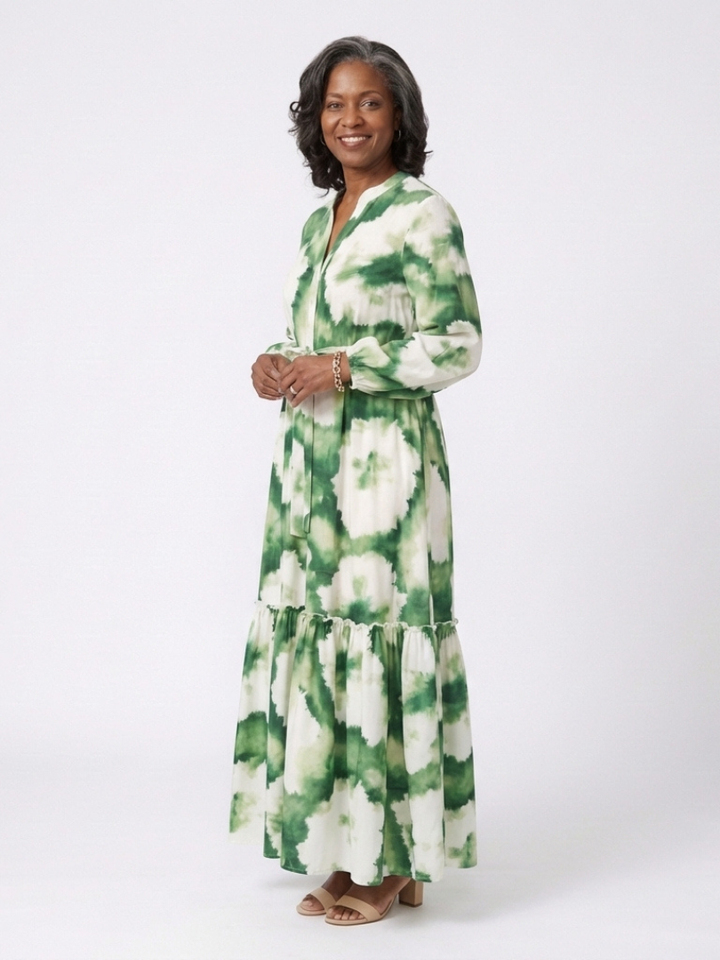 Garance | Robe Maxi Imprimé Nature Élégance Fluide