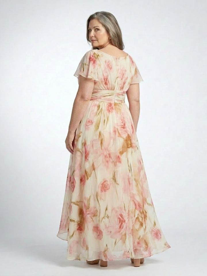 Éléonore | Robe Maxi Fleurie Élégance Aérienne