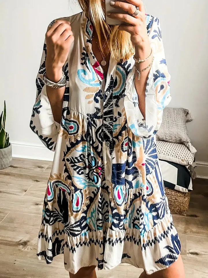 Émilie | Robe Bohème Imprimée