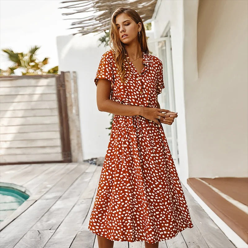 Bérénice | Robe Midi Imprimée